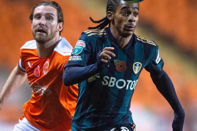Leeds United winger Crysencio Summerville in EFL Trophy action earlier this season at Blackpool. Pic: Getty