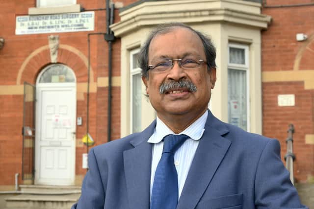 Dr Amal Paul outside Roundhay Road Surgery in Harehills, Leeds. Picture: Gary Longbottom