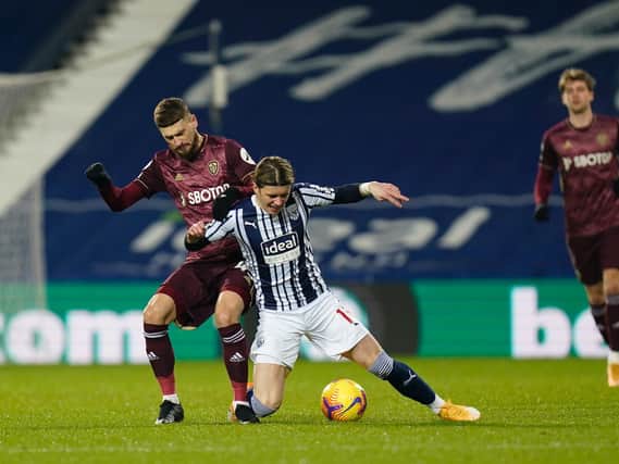 FOUL PLAY - Mateusz Klich twice shut down Conor Gallagher with attempted tackles that put the West Brom man on the turf in Leeds United's 5-0 win at The Hawthorns. Pic: Getty