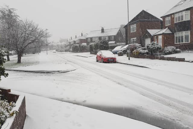 Heavy snow has fallen in Cookridge, north Leeds