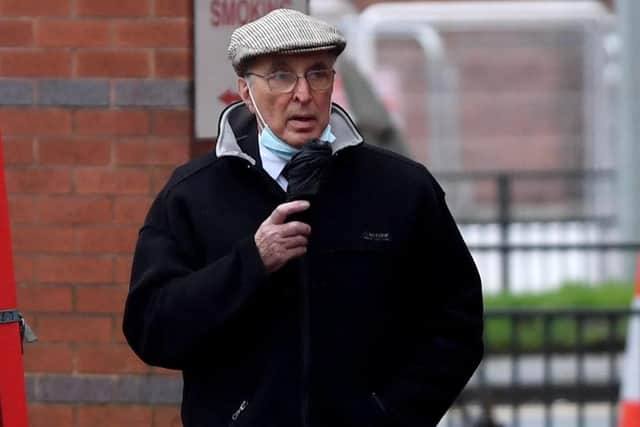 Father Patrick Smyth, pictured outside Leeds Magistrates' Court last month, is charged with offences of indecent assault.