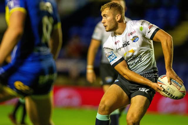 Jarrod O'Connor on the ball against Warrington last season. Picture by Bruce Rollinson.