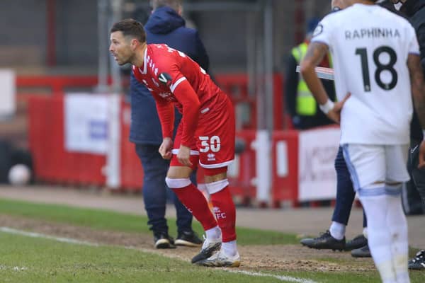 TV personality Mark Wright of Crawley Town makes his debut during the FA Cup match at The Peoples Pension Stadium, Crawley. Picture: PA