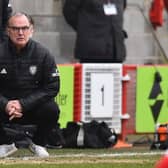 GRACIOUS IN DEFEAT: Leeds United head coach Marcelo Bielsa during last weekend's 3-0 loss at FA Cup third round hosts Crawley Town. Photo by GLYN KIRK/AFP via Getty Images.