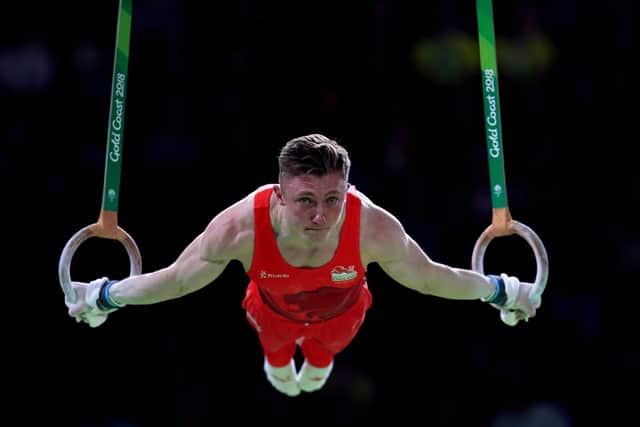LEGACY: Nile Wilson competes in the rings during the men's gymnastics team event final at the 2018 Commonwealth Games. Picture: Mike Egerton/PA