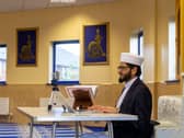 Leeds-based Imam Qari Asim leading an online sermon at Makkah Mosque in Burley