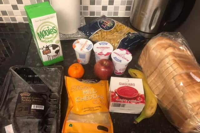 The hamper the south Leeds mum said she received from Cockburn School.