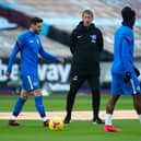 Brighton boss Graham Potter instructs his players. Pic: Getty