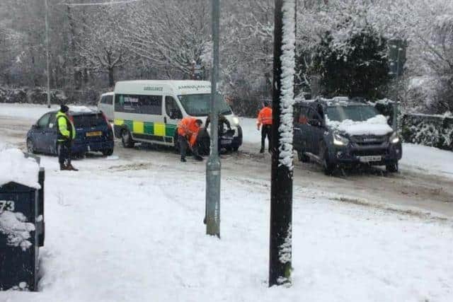 Ajay Blackley, 18, and his sister Stella spent hours digging cars, buses and an ambulance out of the snow in Leeds.