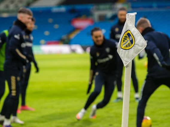 Leeds United warm-up. Pic: Bruce Rollinson