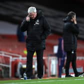 DIFFICULT TIMES: Newcastle United boss Steve Bruce during Monday night's 3-0 loss at Arsenal. Photo by Adam Davy - Pool/Getty Images.