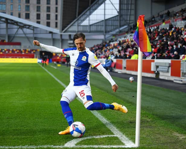 MILESTONE: For Barry Douglas at Blackburn Rovers, on a season-long loan from Leeds United. Photo by Alex Davidson/Getty Images.