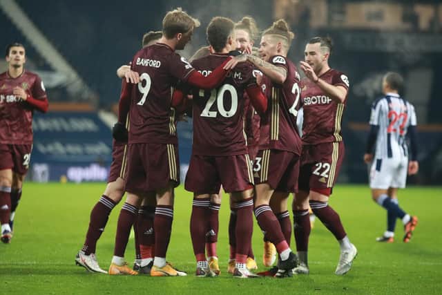 HAPPIER TIMES - Leeds United's battering of West Brom feels a long time ago, thanks to defeats at Spurs, Crawley and at home to Brighton. Pic: Getty