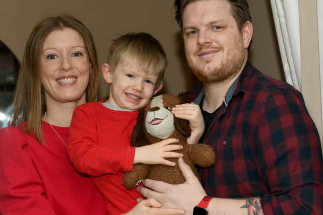 Rachael and Ben O'Connell with son Elijah, three. Picture: Gary Longbottom