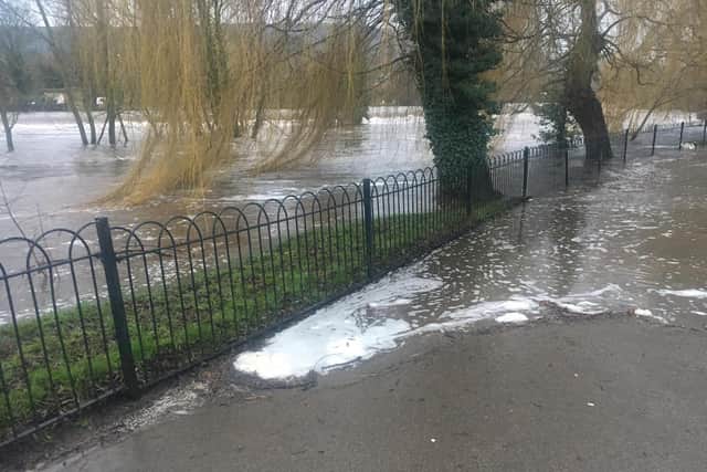The River Wharfe has begun to overflow (photo: Karen Weir)