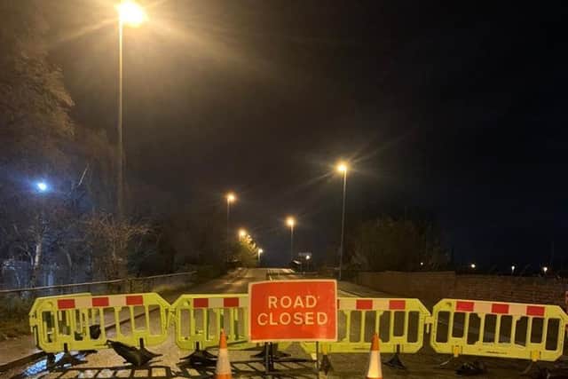 Ignorant drivers drove past the road barriers in Wakefield
