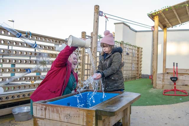 Play and sensory activities are key to the learning of children at the Rainbow Base at Richmond Hill Academy in Leeds.