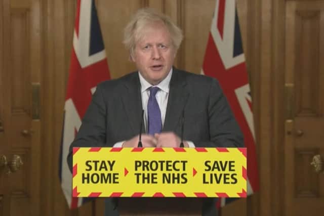 Prime Minister Boris Johnson during a media briefing in Downing Street, London, on coronavirus (COVID-19). Picture date: Friday January 22, 2021.