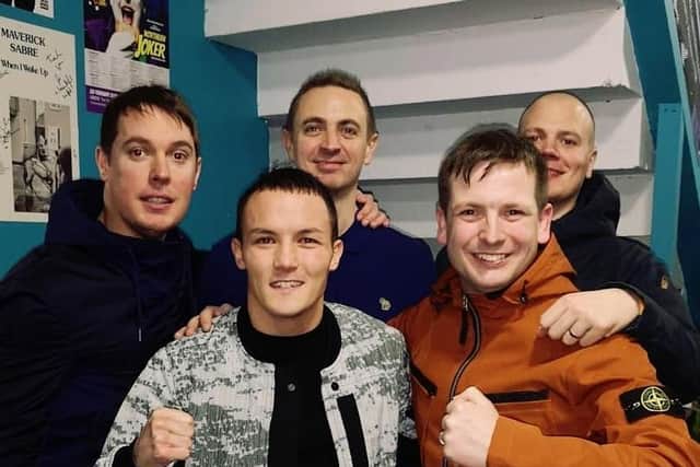 ALL LEEDS AREN'T WE: Indie rock band Skylights with Leeds' IBF featherweight boxing champion of the world Josh Warrington.