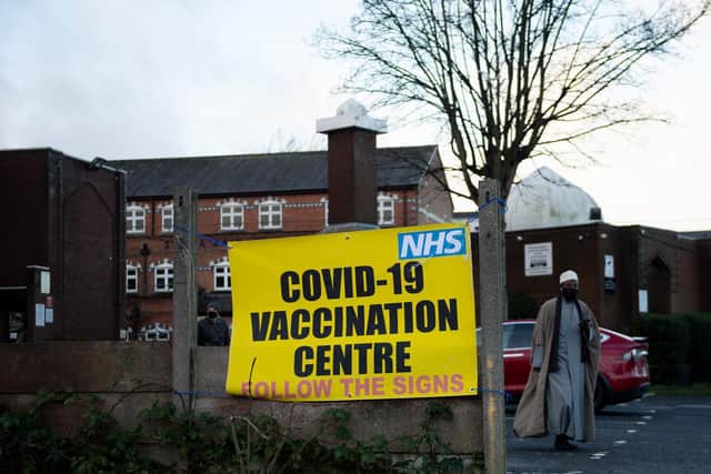The Al Abbas Mosque, Birmingham, which is being used as a covid vaccination centre (photo: PA Wire/ Jacob King)