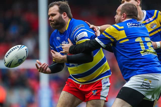 Action from the PDRL clash between Leeds Rhinos and Warrington Wolves during the Dacia Magic Weekend at Anfield in 2019. Picture: Alex Whitehead/SWpix.com.