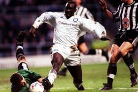 SHARPSHOOTER: Leeds United striker Jimmy Floyd Hasselbaink, above, caused Newcastle United all sorts of bother at St James' Park on Boxing Day 1998. Picture by Varleys.