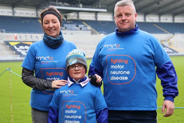Isaac Lawley pictured with mum Natalie and dad Richard.