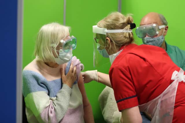 Richard and Linda Poskitt said getting their vaccines was a "big weight off". (photo: PA Wire/ Danny Lawson)