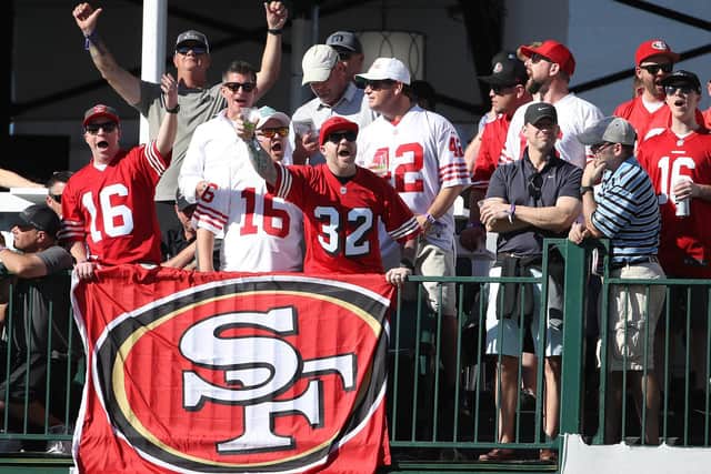 HUGE BRAND: San Francisco 49ers fans cheer at the 16th hole during the final round of golf's Waste Management Phoenix Open at TPC Scottsdale in Arizona of February last year. Photo by Christian Petersen/Getty Images.