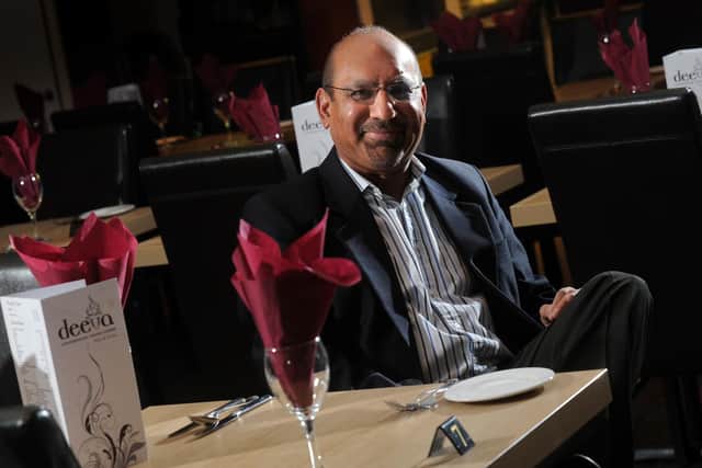 Zulfi Hussain pictured at Deeva Indian restaurant in Farsley,