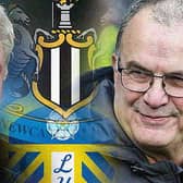 HEAD TO HEAD: Newcastle United boss Steve Bruce, left, and Leeds United head coach Marcelo Bielsa, right. Graphic by Graeme Bandeira.