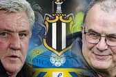 HEAD TO HEAD: Newcastle United boss Steve Bruce, left, and Leeds United head coach Marcelo Bielsa, right. Graphic by Graeme Bandeira.