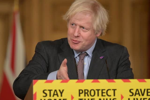 Boris Johnson at a Downing Street media briefing today (photo: PA).