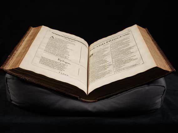 King Charles II’s copy of the 1647 Beaumont and Fletcher ‘Comedies and Tragedies’ folio. PIC: Special Collections, University of Leeds