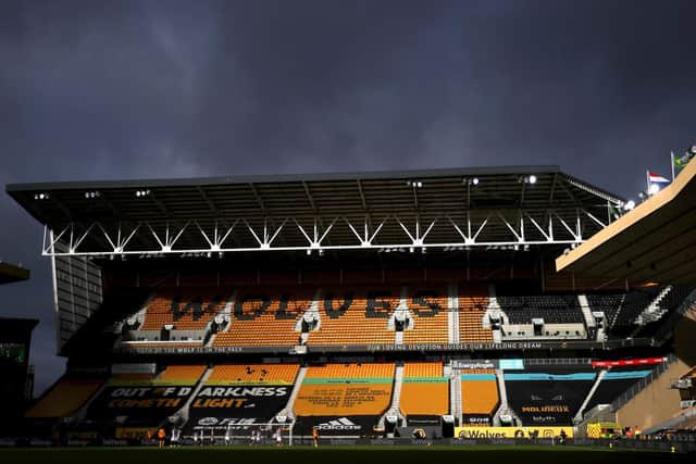 NIGHT MATCH: Leeds United's clash against Wolves at Molineux, above, will now take place on Friday, February 19 in an 8pm kick-off live on BT Sport. Photo by Carl Recine - Pool/Getty Images.