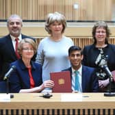West Yorkshire's leaders with Chancellor Rishi Sunak in 2020 - following the original agreement. (GETTY)