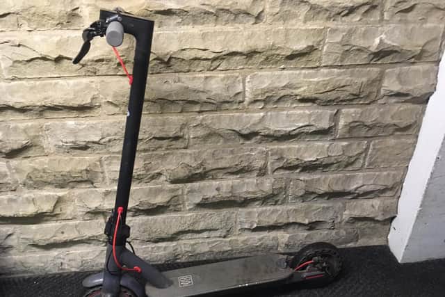 The e-scooter was being used illegally in Dewsbury town centre (Photo: WYP)