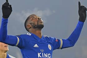MARKET LEADER: Leicester City's Nigerian international striker Kelechi Iheanacho is marginally favourite to score first in today's clash against Leeds United. Photo by OLI SCARFF/AFP via Getty Images.