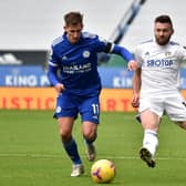 ALL ACTION: Leeds United's Stuart Dallas, right, battles with Leicester City's Marc Albrighton during Sunday's 3-1 triumph at the King Power. Photo by Rui Vieira - Pool/Getty Images.