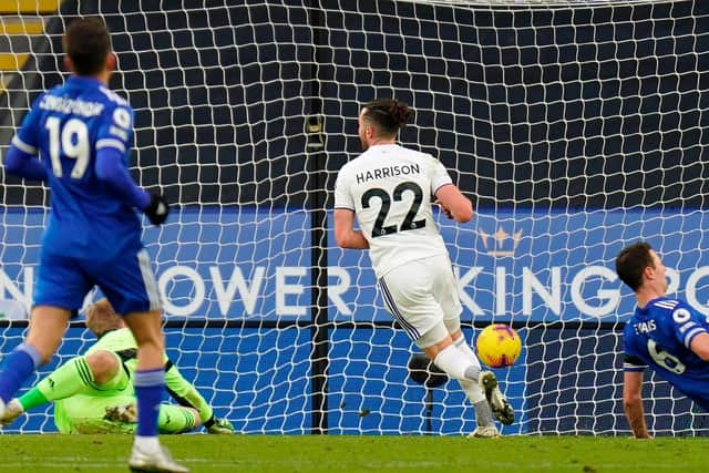 GAME OVER - Leeds United hit Leicester City on the counter attack to score a third in their 3-1 win at the King Power Stadium. Pic: Getty
