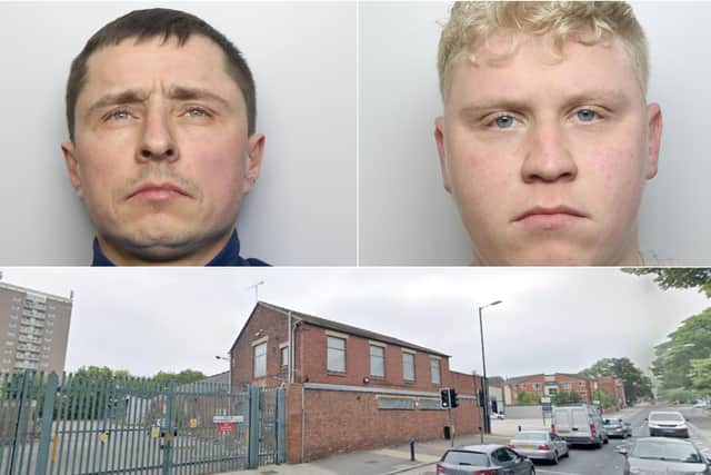 Denisas Samuchovas (top left) and Dmitrijs Adrianovs were both jailed for 26 months over the discovery of the £400,000 cannabis farm at industrial premises on Stanningley Road, Armley.