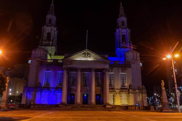 Pictured, Leeds City Museum - one of the building to have been coloured blue and yellow over the weekend. Photo credit: James Hardisty/JPIMediaResell