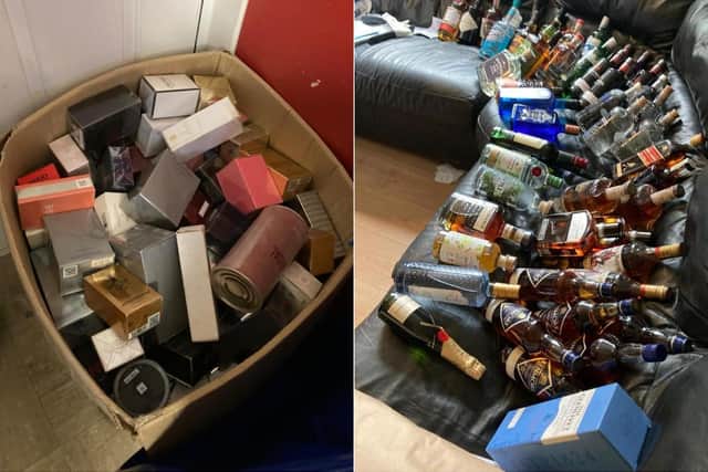 Perfume and alcohol recovered by police (photo: West Yorkshire Police).