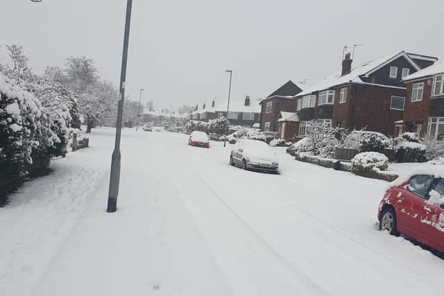 Snow fell across Leeds on Tuesday