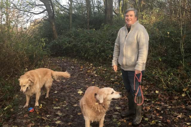 Howard Ford is back out walking his dogs after receiving a liver transplant at St James's University Hospital in Leeds.