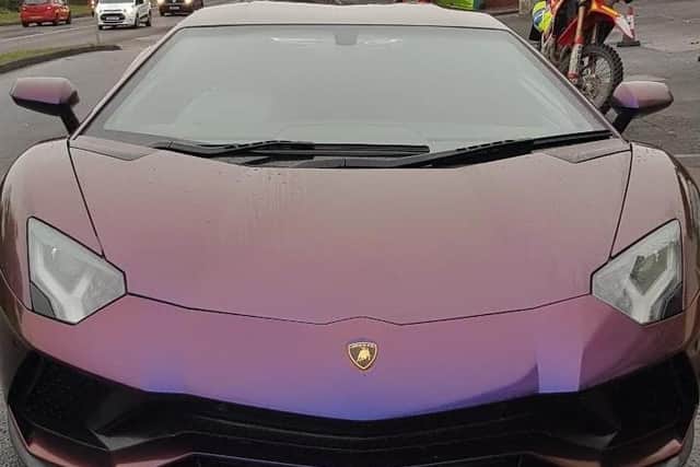 Police stopped this Lamborghini in Leeds (photo: West Yorkshire Police).