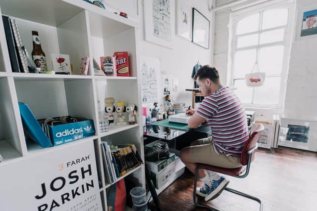 Josh Parkin, 30, has been a freelance illustrator for the last six years - working from a private studio in the city - having studied graphic arts at University in Liverpool.