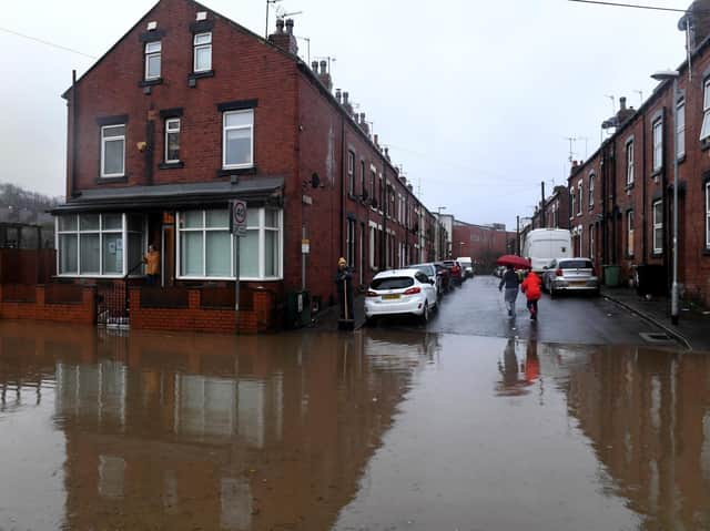 Branch Road in Leeds was flooded