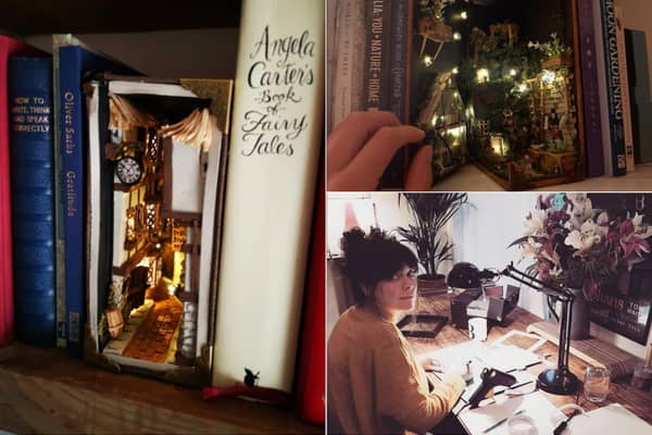 Bunty May Marshall creates book nook to slot into book shelves.
