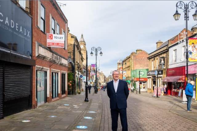 Town deal board chairman Gerald Jennings in Queen Street.
